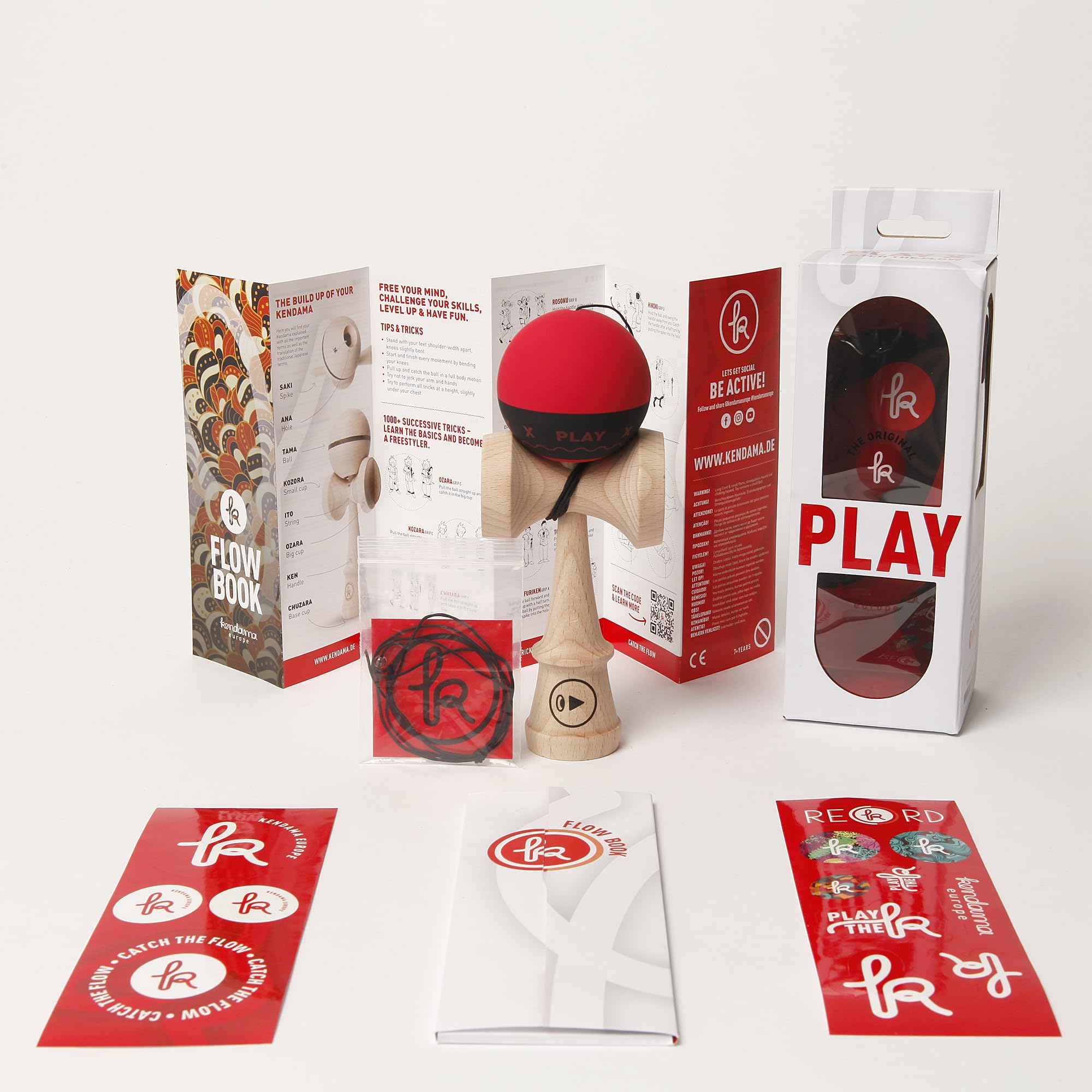 PLAY Kendama, Color Rojo/Negro (Kendama Europe K2038)