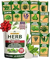 HOMEGROWN 15 Herb Seeds Variety Pack: 5,100+ Non-GMO Heirloom Seeds for Indoor, Outdoor & Hydroponic Gardens - Grow Fresh Culinary Herbs Year-Round