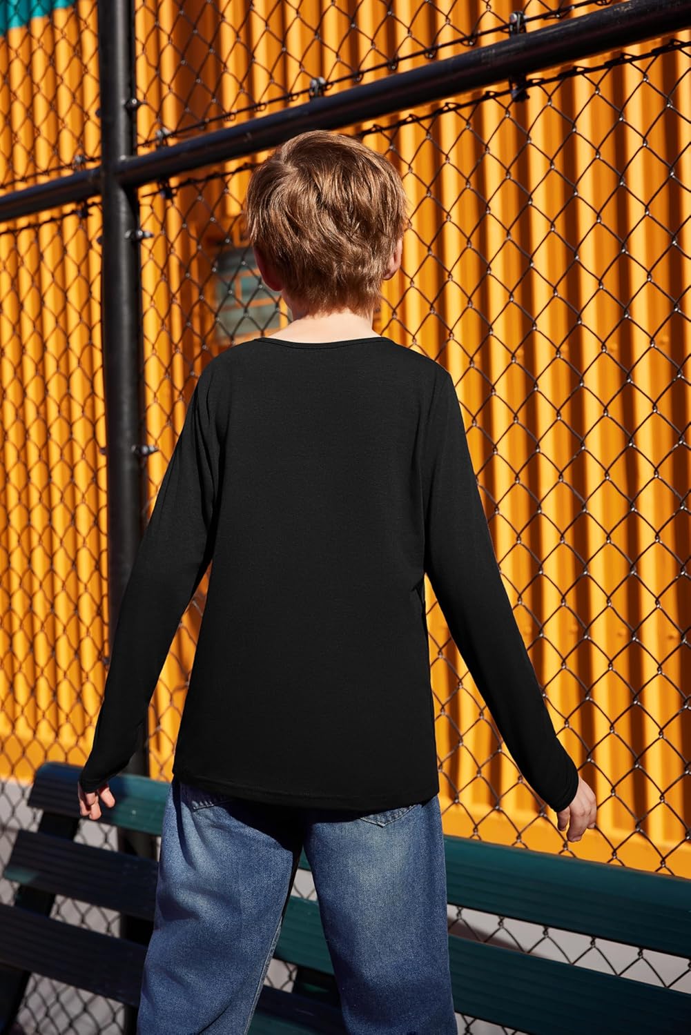 Arshiner Kids Boys Henley Shirts Cotton Long Sleeve Crewneck T-Shirts Color Block Tee Tops 3-12 Years - Image 5