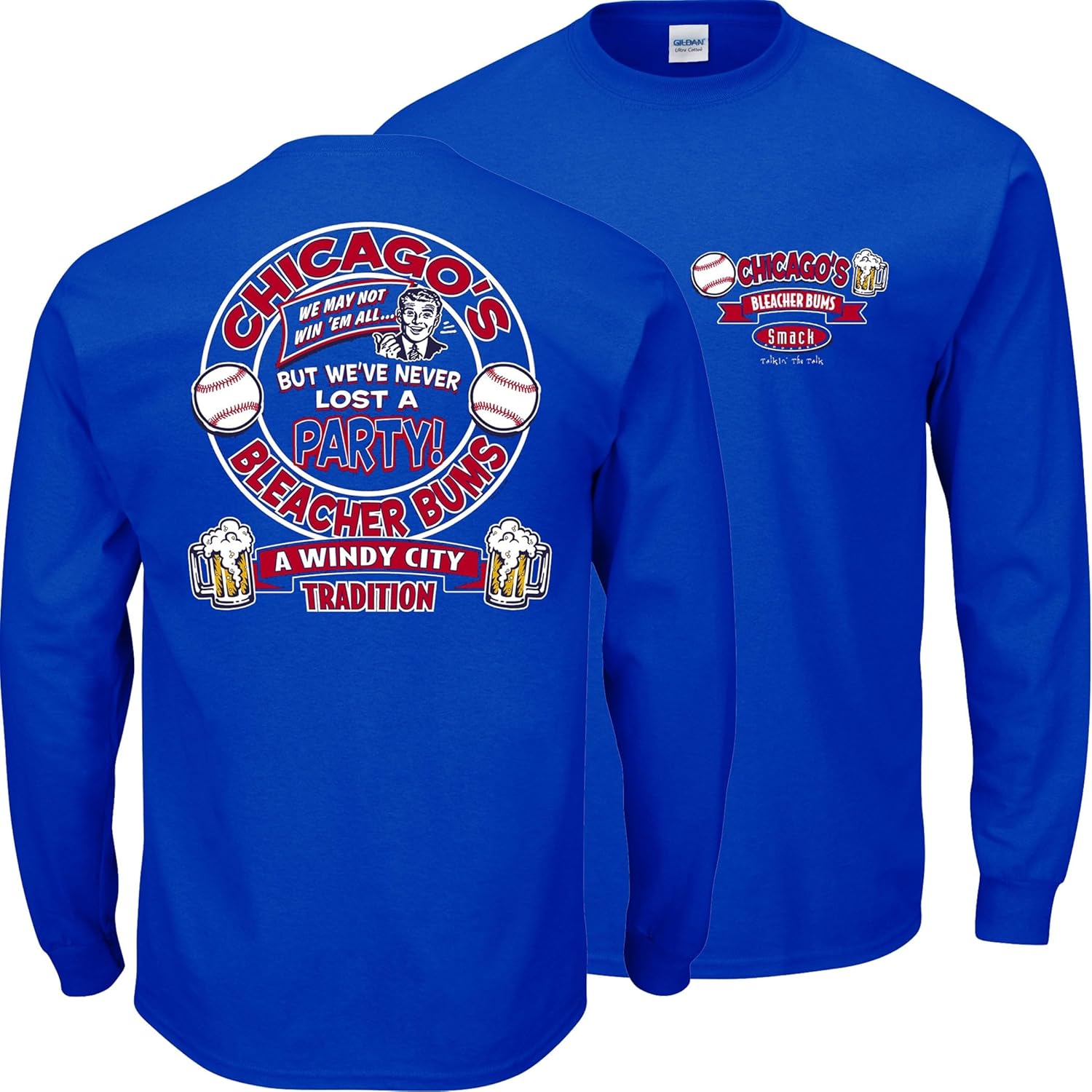 Smack Apparel Bleacher Bums T-Shirt for Chicago Baseball Fans (SM-5XL)