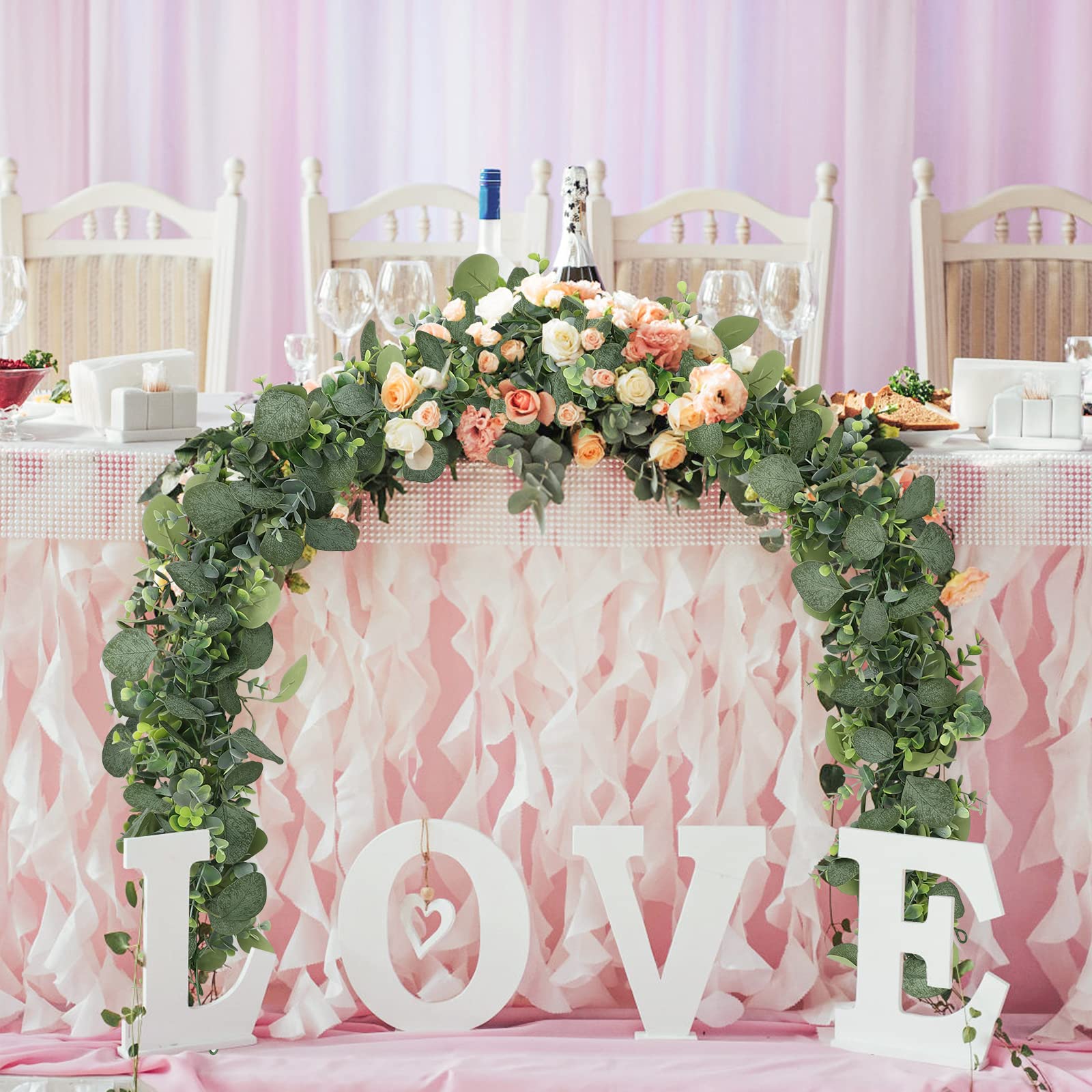 Ghirlanda Eucalipto Artificiale 30 Cm - Decorazione Verde Per Porta E Parete, Per Feste E Primavera - Foto 6