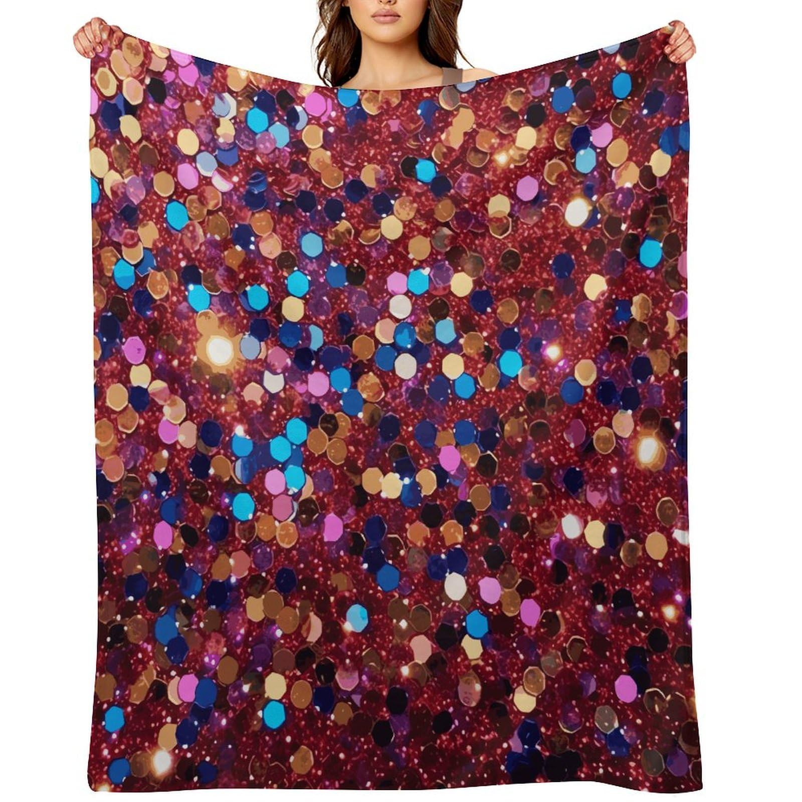 Fekiloot Style Glitter Pattern Throw Blankets Camping Blanket50 X60