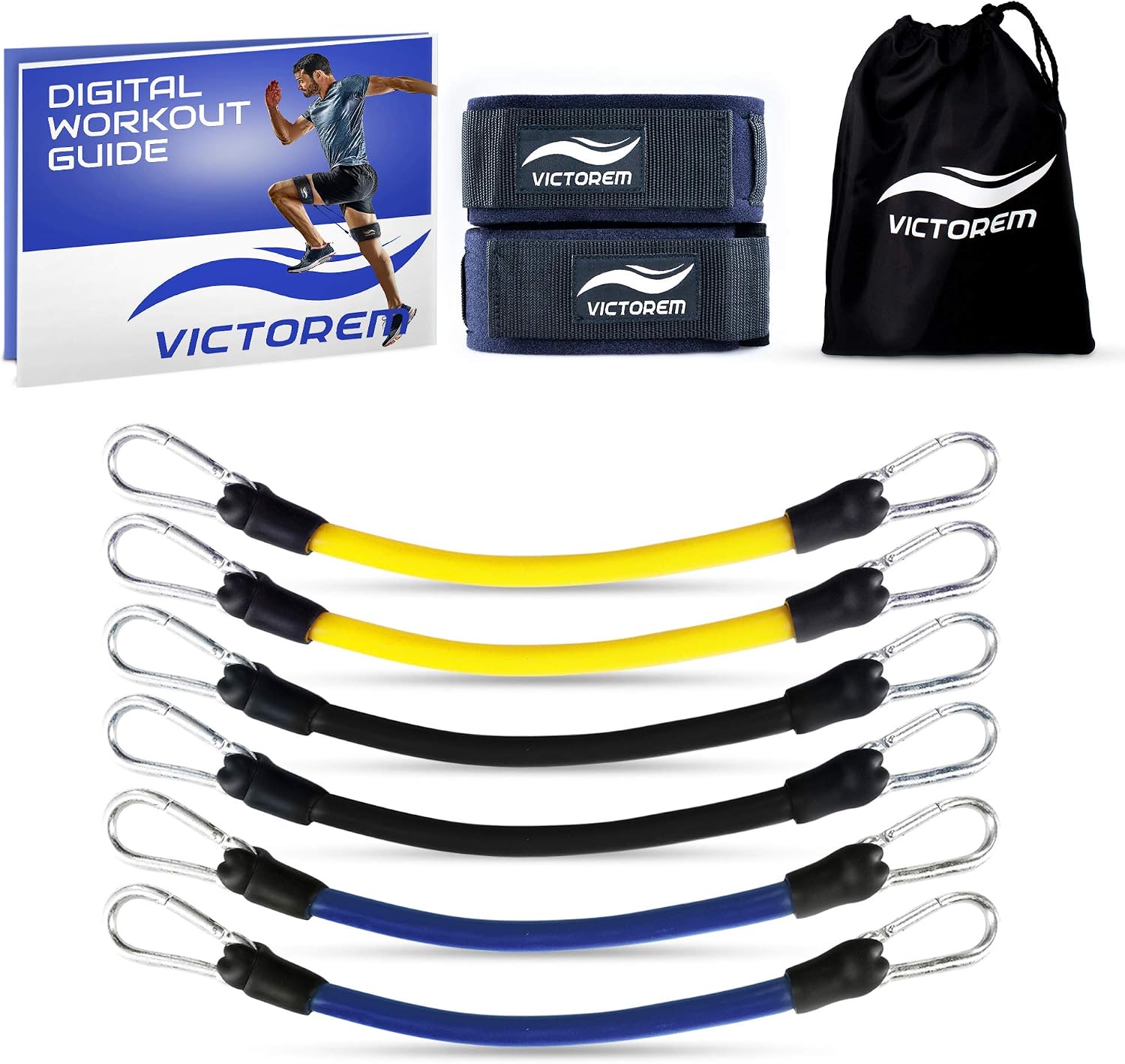 Victorem Speed and Agility Leg Resistance Bands - Ultimate Speed Bands Set - Physical Fitness Workout Strength Training - Increase Muscle Endurance - Football, Basketball, Soccer, Track and Field