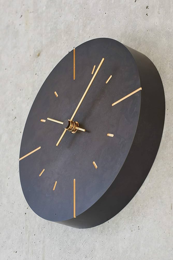 Amazon.co.jp: レムノス 掛け時計 アナログ 真鍮 黒 オーブ 斑紋