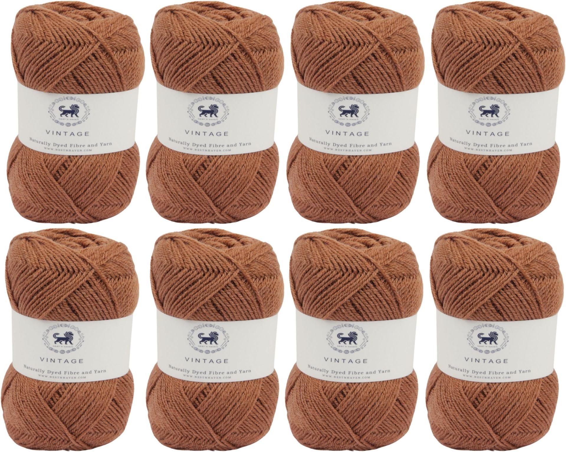Nestnhaven Acrowools Vintage, Micro Soft, Hand Knitting and Crochet Yarn. Pack of 1 Ball - 100gms. Shade no - NNHV001 (Light Brown) | (800 Gm)