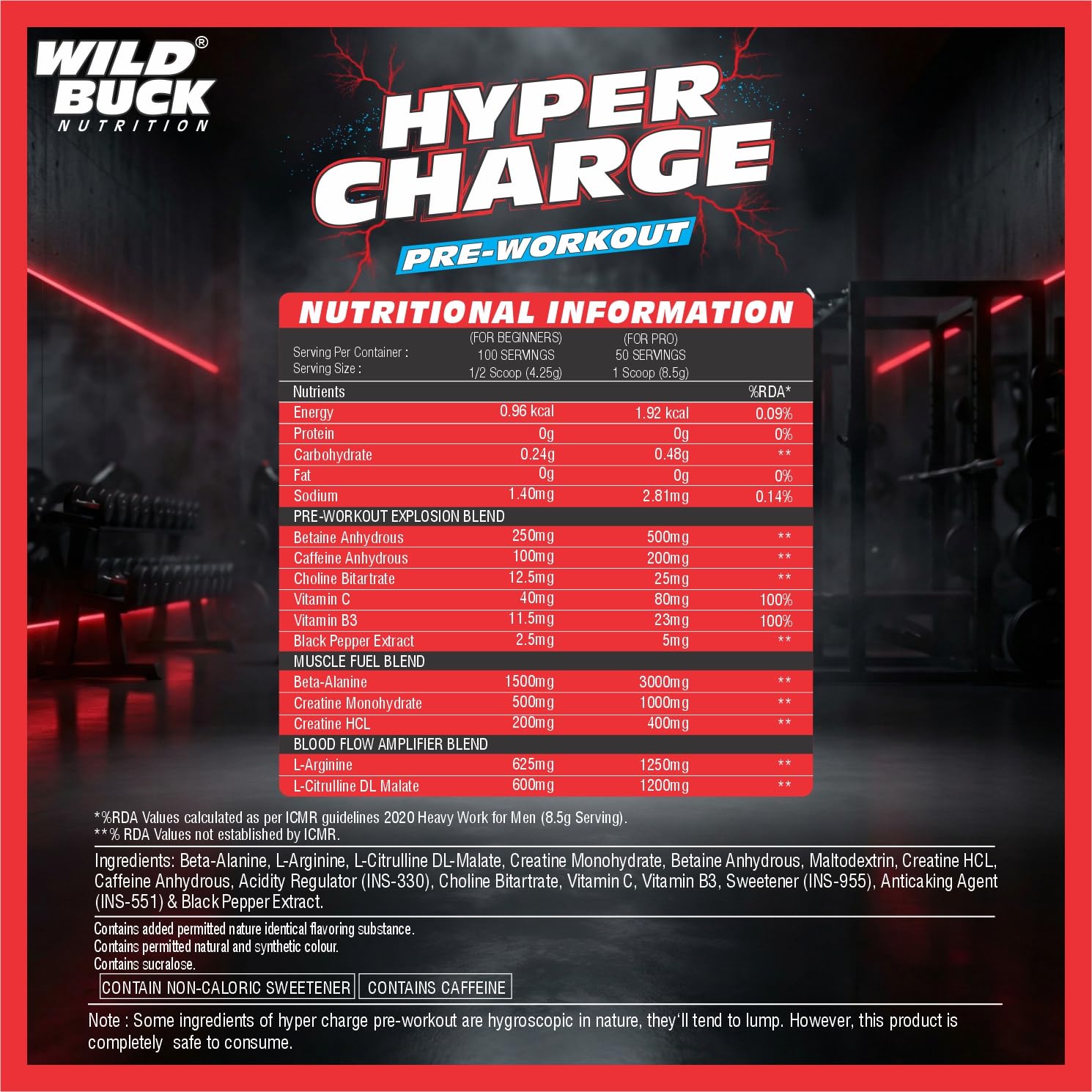 Wild Buck Hyper Charge Pre-X4 Hardcore Pre-Workout Supplement with Creatine Monohydrate, Arginine AAKG, Beta-Alanine & Muscle Pump Formula | Caffeinated Punch for Explosive Energy, Focus & Strength [100 Servings, Cranberry Blast] — Amazon image 9