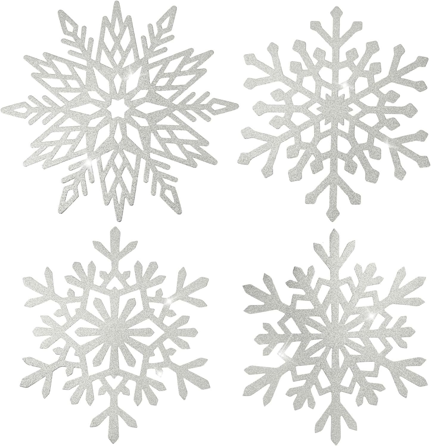 48 Pieces Snowflake Paper Placemats Winter Snowflake Disposable Place Mats Decorative Table Mats for Christmas Winter Frozen Party Table Setting Banquet Party Supplies (Silver)