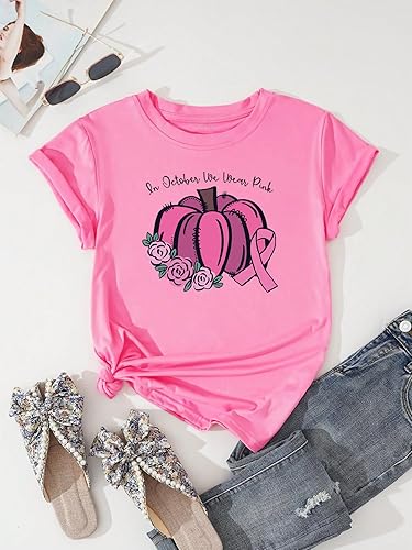 Miniatura 2 de Camisetas de concientización sobre el cáncer de mama para mujer, camiseta de cinta rosa