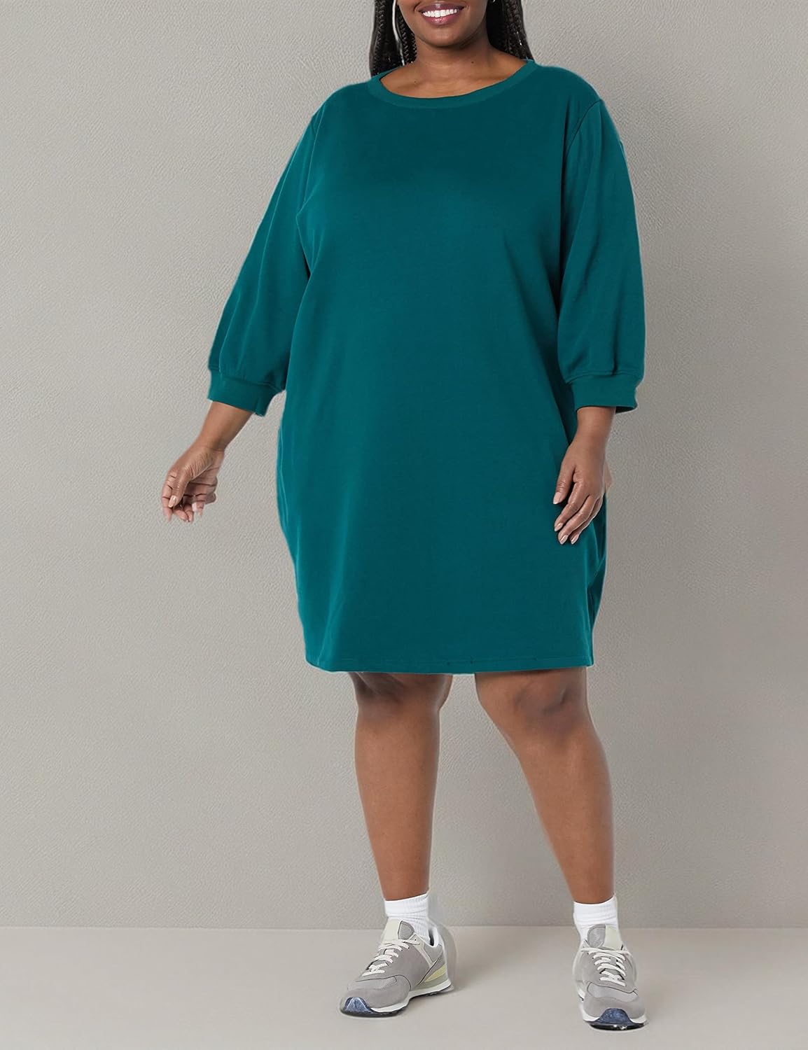 Amazon Essentials womens Fleece Blouson Sleeve Boatneck Sweatshirt Dress (Available in Plus Size) - Image 6