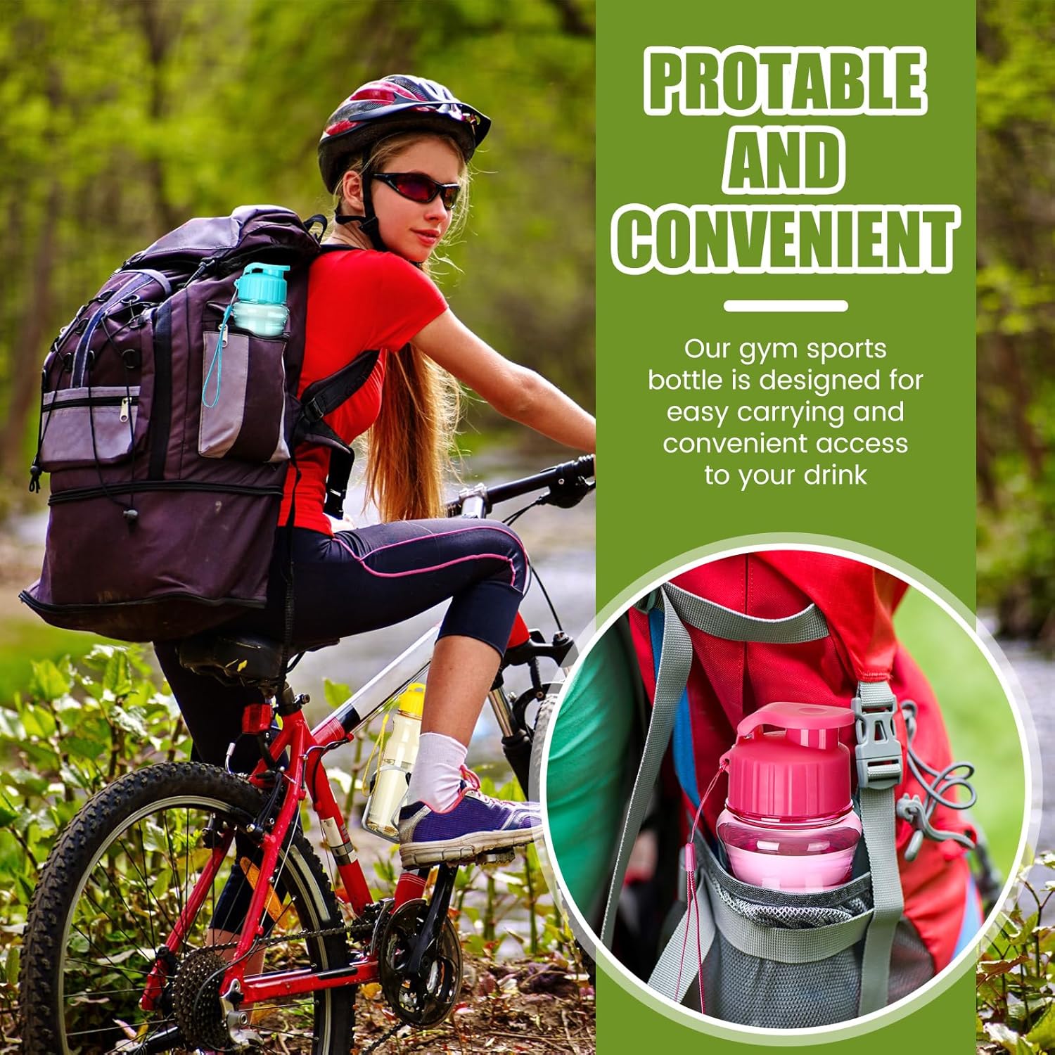 Tioncy 20 Pieces Plastic Water Bottles for Adults Bulk 17 oz Sport Drink Bottles with Handle Strap Lightweight Leakproof Drink Flip Top cups for Party Outdoor (Bright Color,bright style) - Image 5