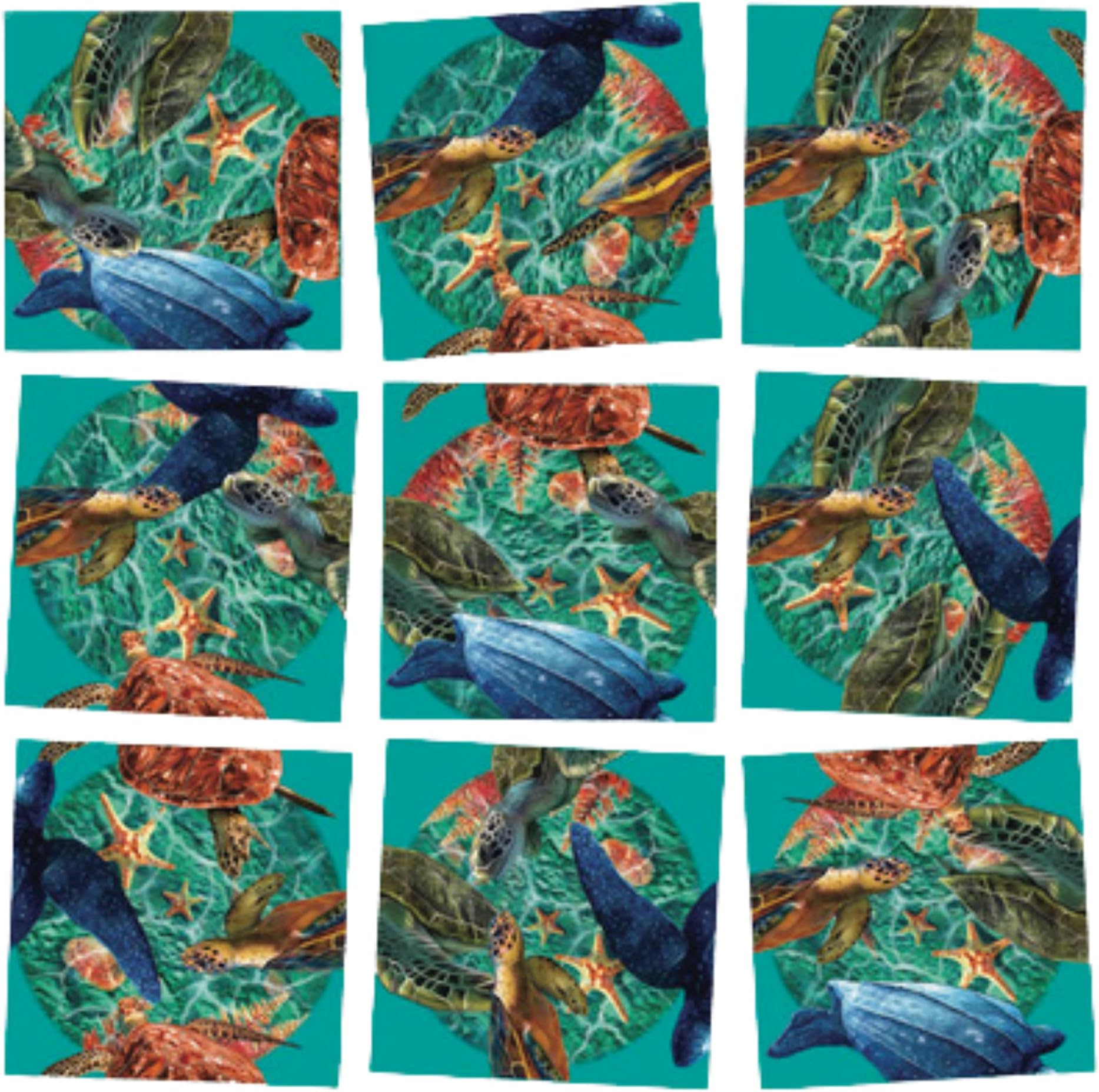 Scramble Squares -Sea Turtles -9 Piece Challenging Puzzle - Ultimate Brain Teaser and Mind Game for Children & Adults-Boosts Cognition and Problem Solving Skills