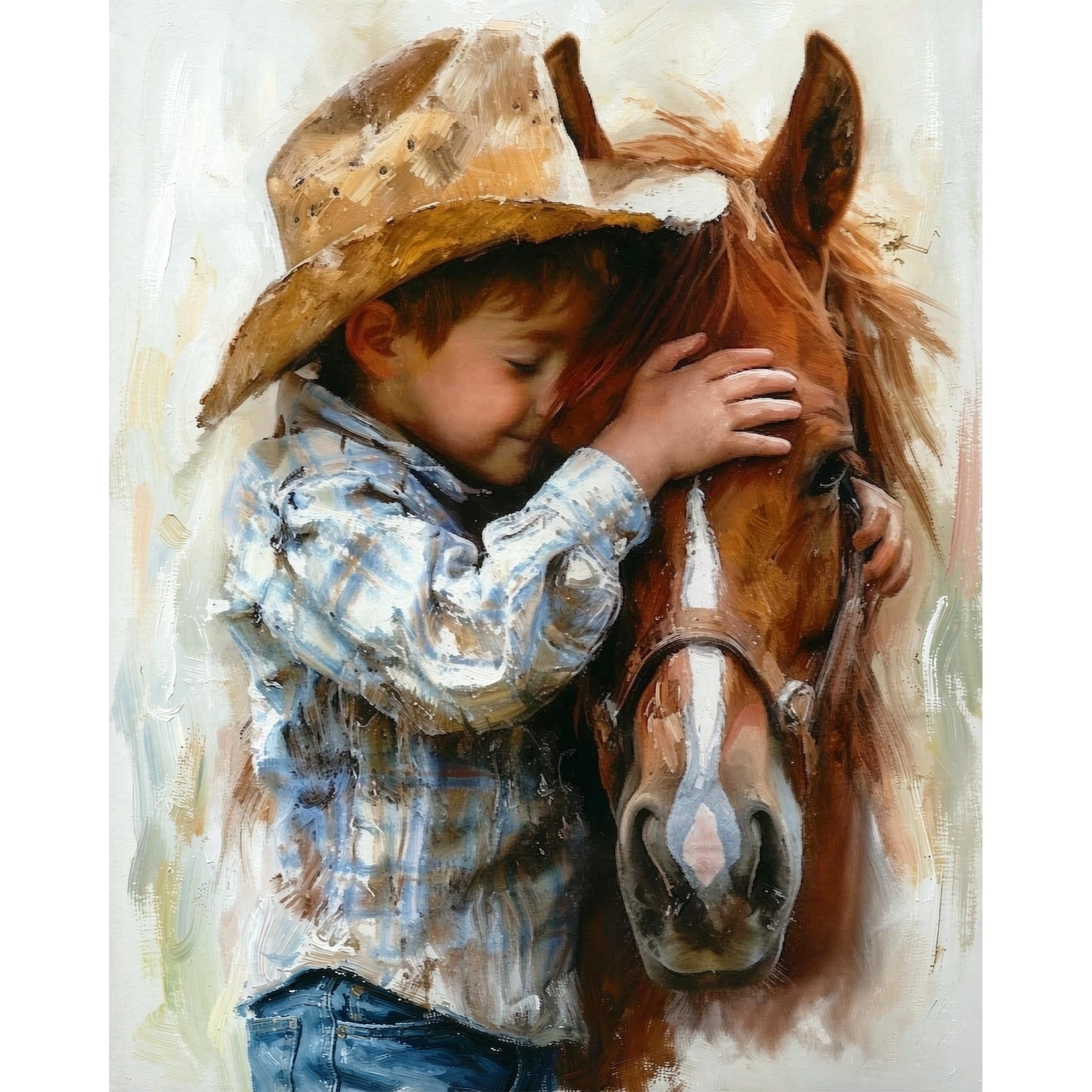 Horse Paint by Numbers for Adults Painting by Numbers Cowboy 12x16inch — image 1