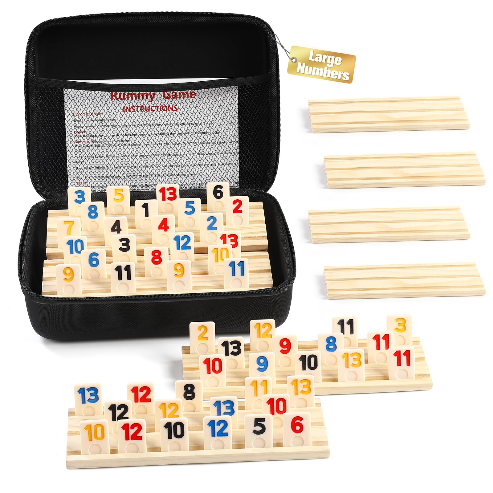 Amazon.com: Rummy Cube 8 Player Edition with 8 Wooden Racks/Trays