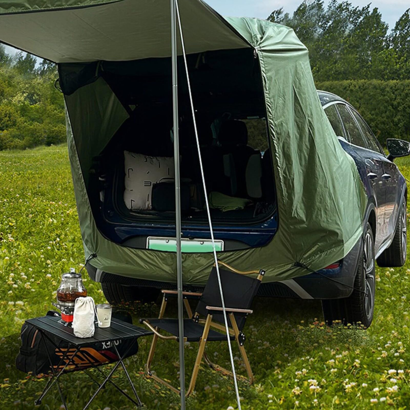 audi q3 camping tent Car for F3 SUV/Sportback 2018-2024,Auto Tailgate Cabin Tent,Vehicle Tailgate Tent with Screen Porch and Awning Automotive Noise Gates outdoor camping zelt vordach Composite-Gasflasche Propan 5kg:Füllung - Composite-Gasflasche Propan 5kg