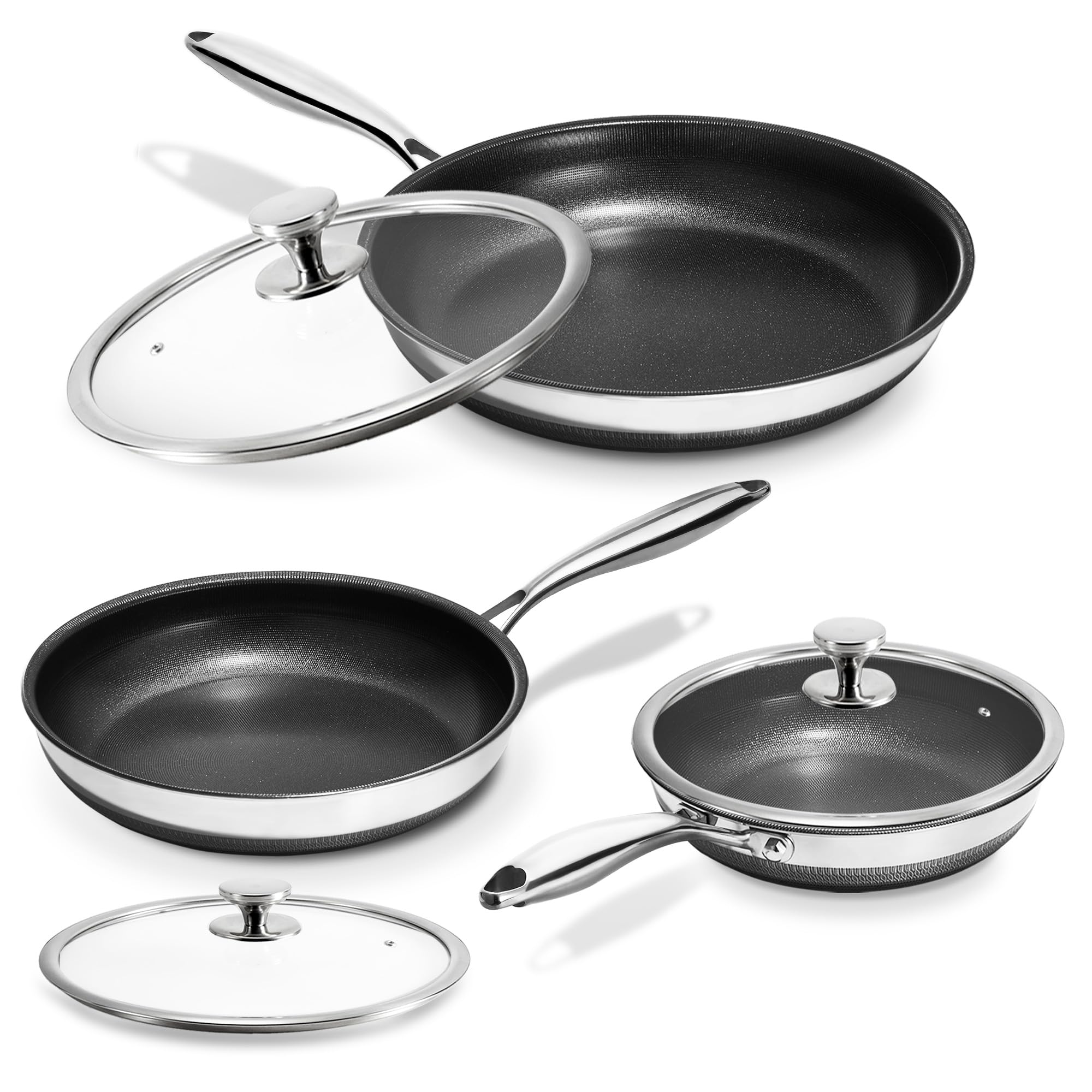 KOKHUB Nonstick Frying Pans with Lids