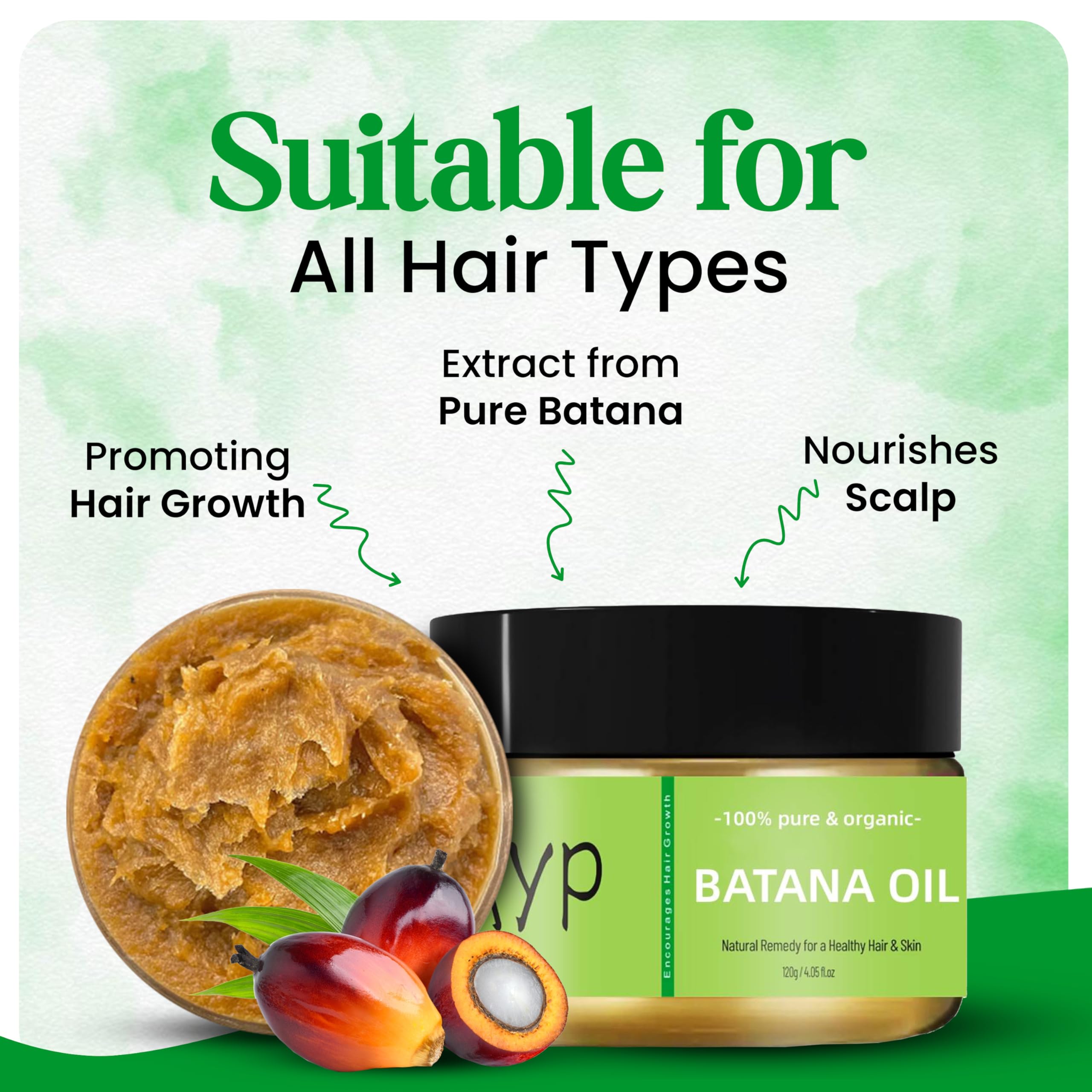 AYP Raw Batana Oil 120g, 100% Pure Organic, for Hair Growth Treat Dry Damaged Hair, Moisturizes Hair and Scalp - Image 4