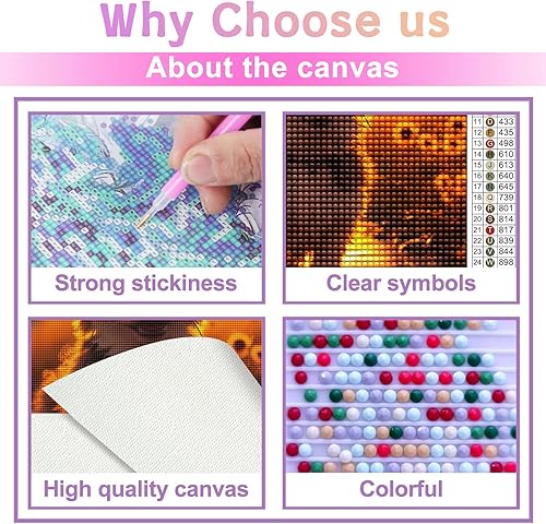 Miniatura 9 de Kits de pintura de diamantes 5D para adultos, extraño león completo, redondo, kit de pintura de diamantes, hermosos animales de dibujos animados por