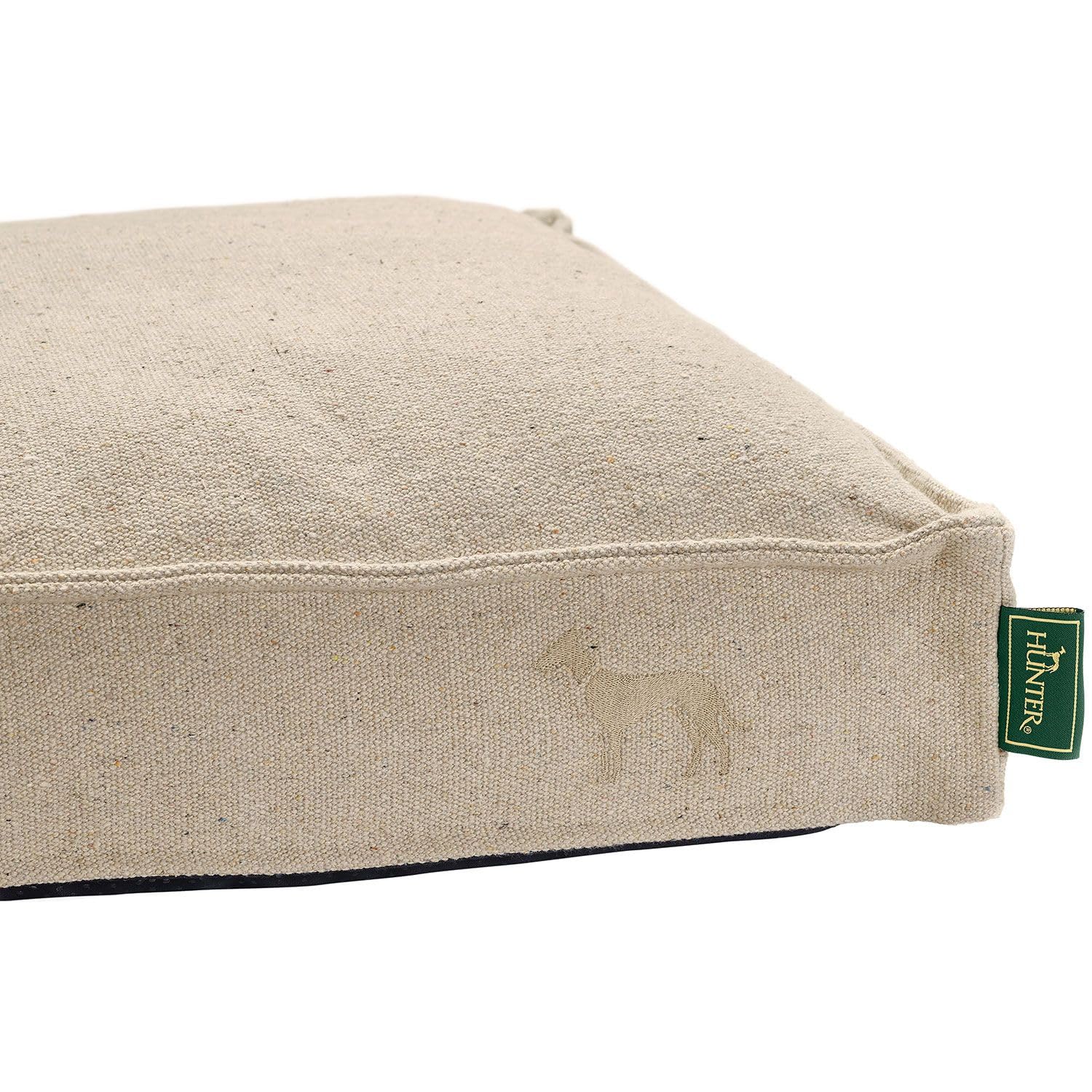 HUNTER Hundekissen Belluno, Farbe: Creme, mit robustem Strukturstoff, vorwiegend recycelte Materialien, nachhaltig, rutschhemmend, stilvoll und modern, Größe: 80 x 60 cm