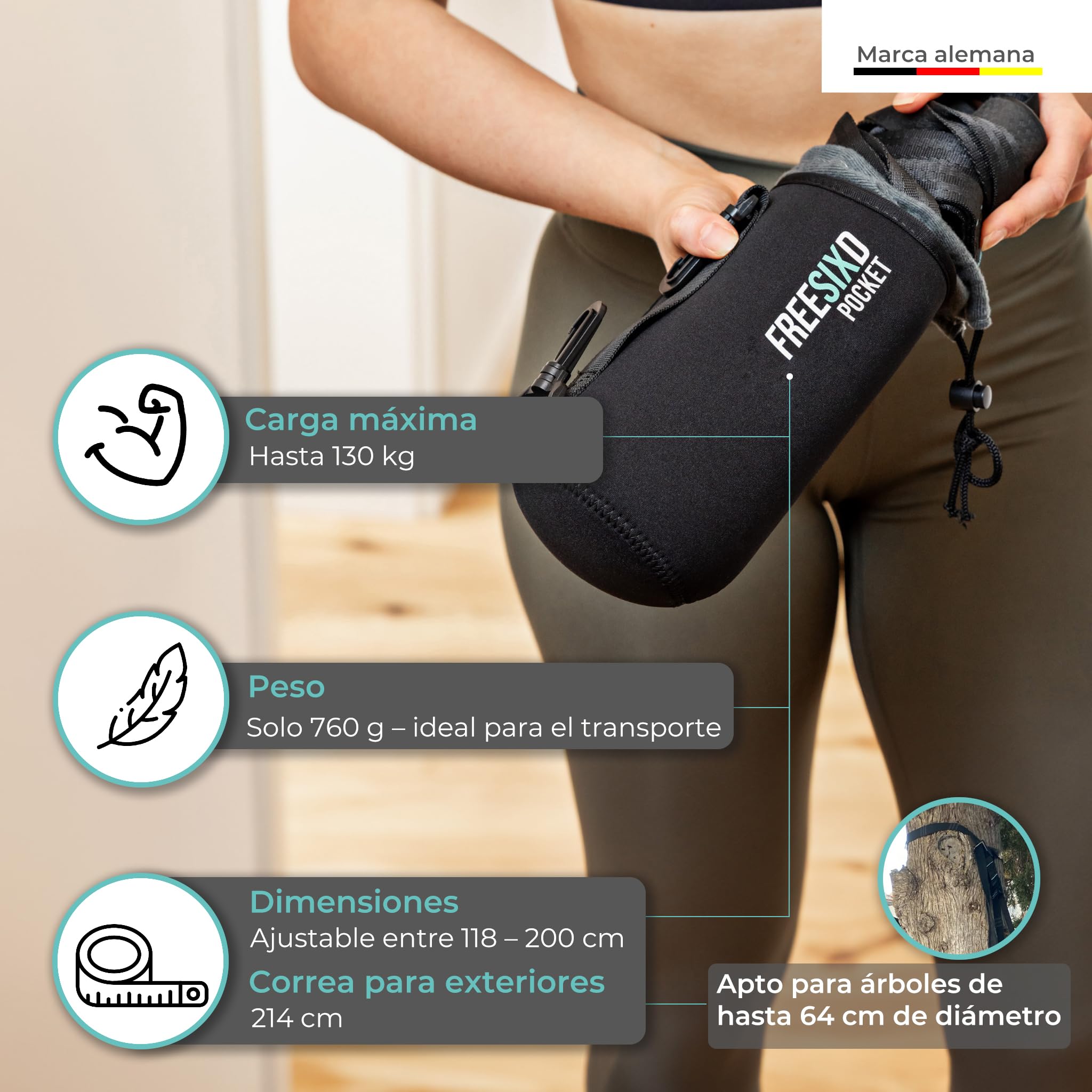 Correas de entrenamiento en suspensión Kit - Juego de Trainer Fitness con Anclaje puerta para Gimnasio en casa - Adecuado para Viajes, Entrenamiento en Interiores y Exteriores, Ejercicio