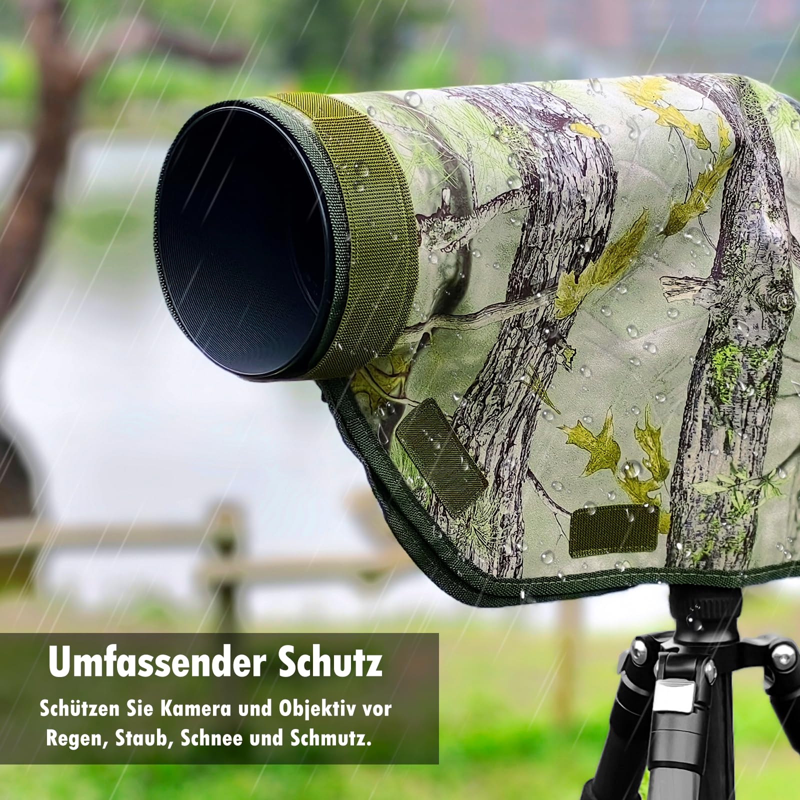 Kamera-Regenschutz mit öffnendem Sichtfenster und Tragegurt, wasserdichte Kamera-Regenmantelhülle