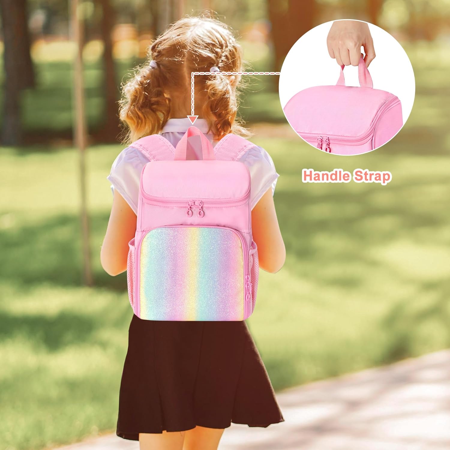 Carrying Backpack Compatible with Toniebox 2/1, Travel Bag for Audio Player Starter Set, Accessories Storage for Charger Headphone, 3 Clear Pockets for Figures Display, Pink (Bag Only)