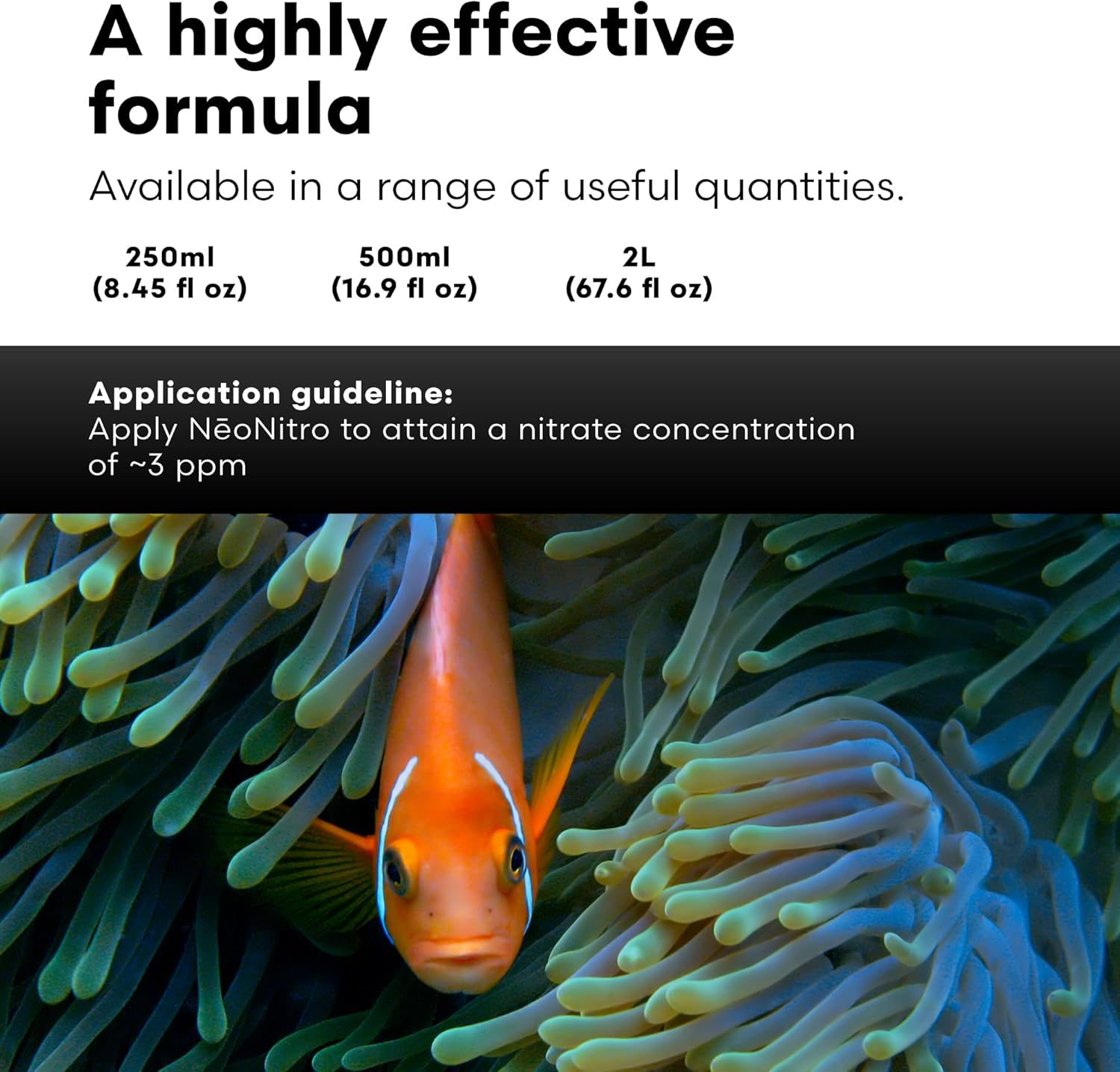 Brightwell Aquatics NeoNitro Balanced Nitrogen Supplement - Reef Nutrient Enhancer for Ultra-Low Nutrient Systems - Aquarium Water Treatments, 67.6 fl oz