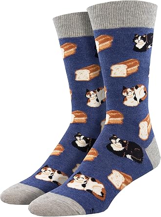 Socksmith Mens Cat Loaf Crew Socks