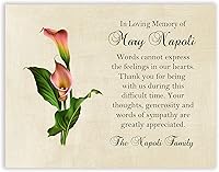 Vista 1 de Sympathy Acknowledgement Cards, Calla Lily Funeral Thank You and Bereavement Notes Personalized