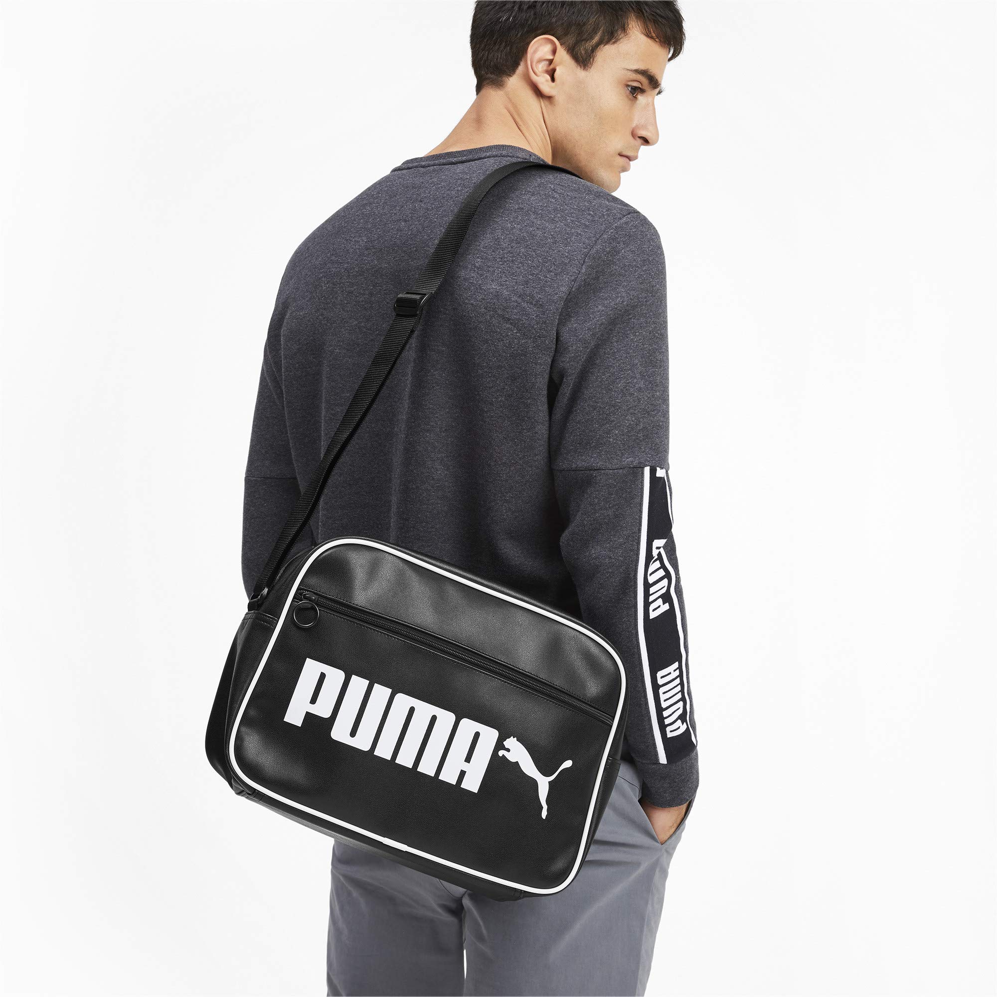 PUMA Umhängetasche Campus Reporter Retro Schultertasche 76642 01 schwarz