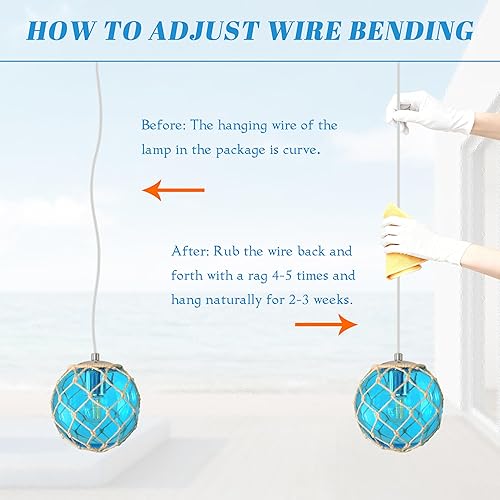 Miniatura 9 de Lámpara Colgante Azul Lámpara Colgante Costera Iluminación Colgante Náutica Iluminación de Casa de Playa Accesorios de Iluminación de Océano Lámpara