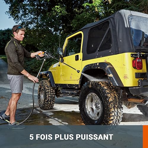 WORX Nettoyeur Haute Pression sans Fil 20V Hydroshot WG620E.9, outil mobile sans raccord d'eau fixe, livré sans batterie ni chargeur, avec set d'accessoires - 4