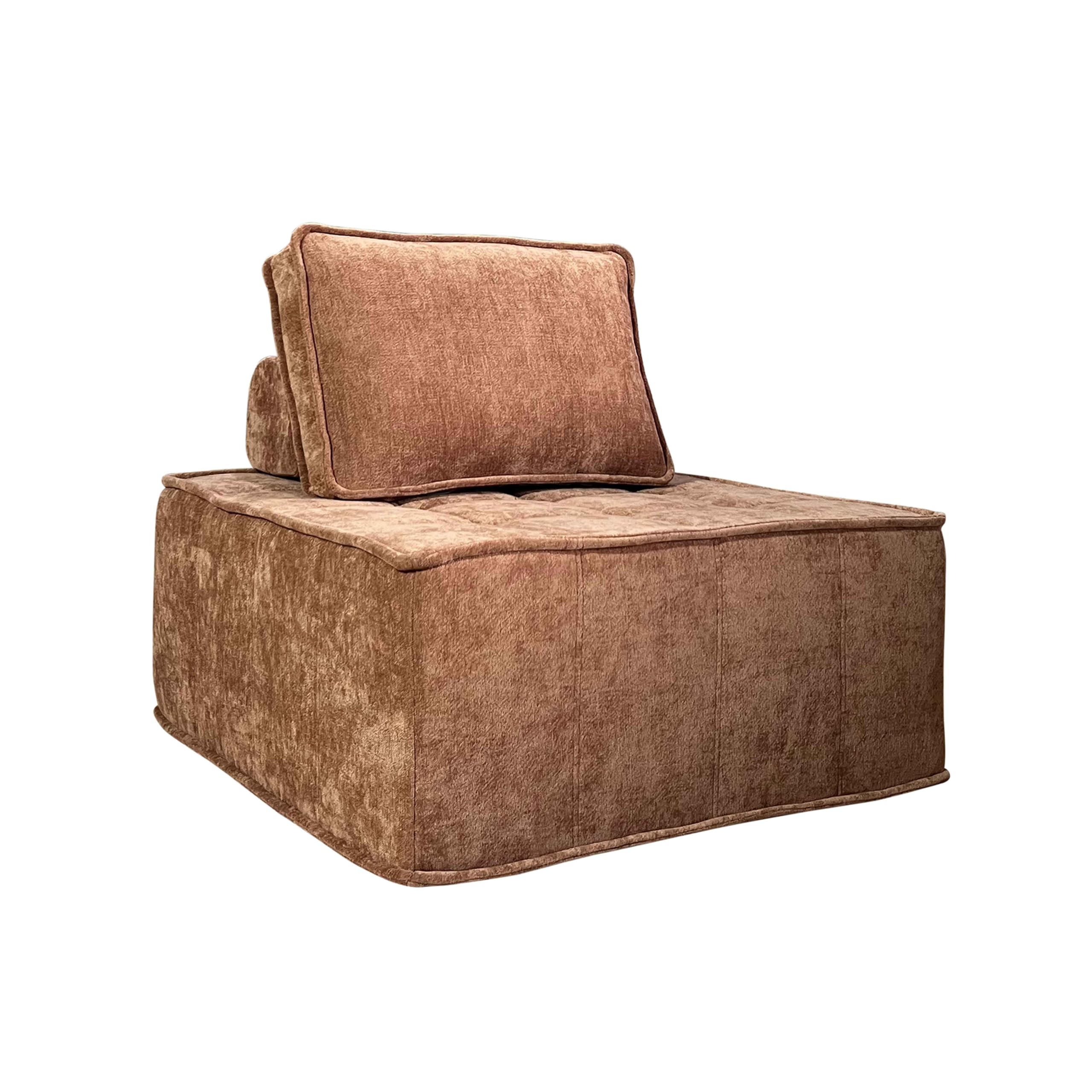 Oviala Tiby Modulares Sofa, 3-Sitzer, Stoff mit Kissen, Terrakotta, L 255 cm