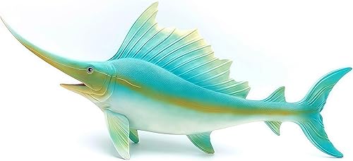 Miniatura 7 de Gemini&Genius Figura de acción de pez vela de animales marinos, juguete de baño de goma suave, pez espada realista del océano, juguetes educativos y