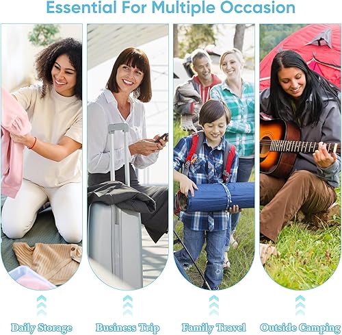 Miniatura 7 de Juego de 8 cubos de compresión para equipaje de viaje, accesorios de viaje de compresión, organizadores de embalaje expandibles para equipaje y