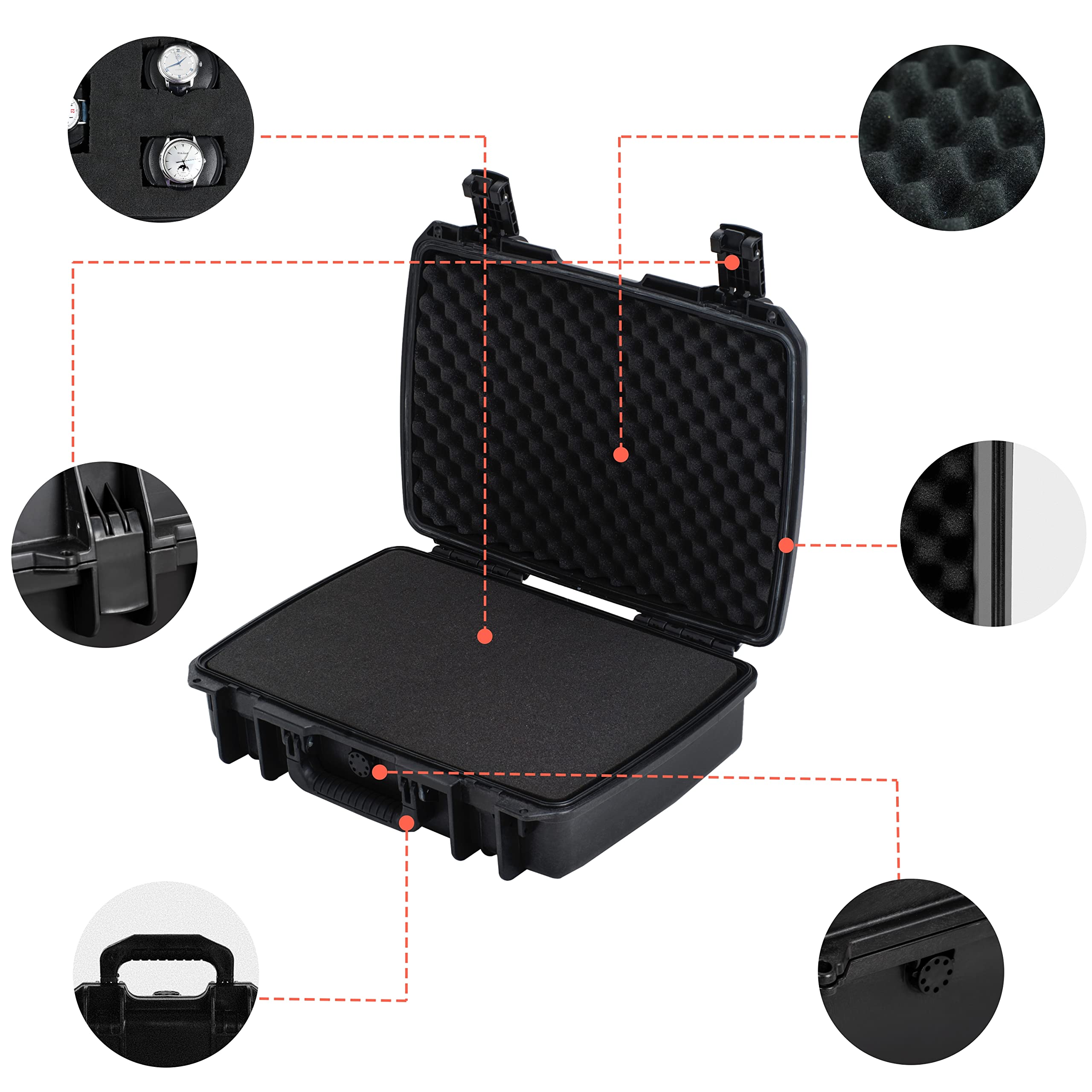 MEIJIA Custodia compatta impermeabile resistente per fotocamera, 20 "x14,7 "x5,8"