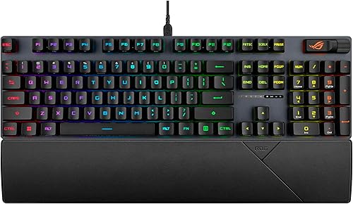 Teclado para juegos ASUS ROG Strix Scope II, interruptores ópticos lineales ROG RX Red previamente lubricados, Espuma de amortiguación de sonido,
