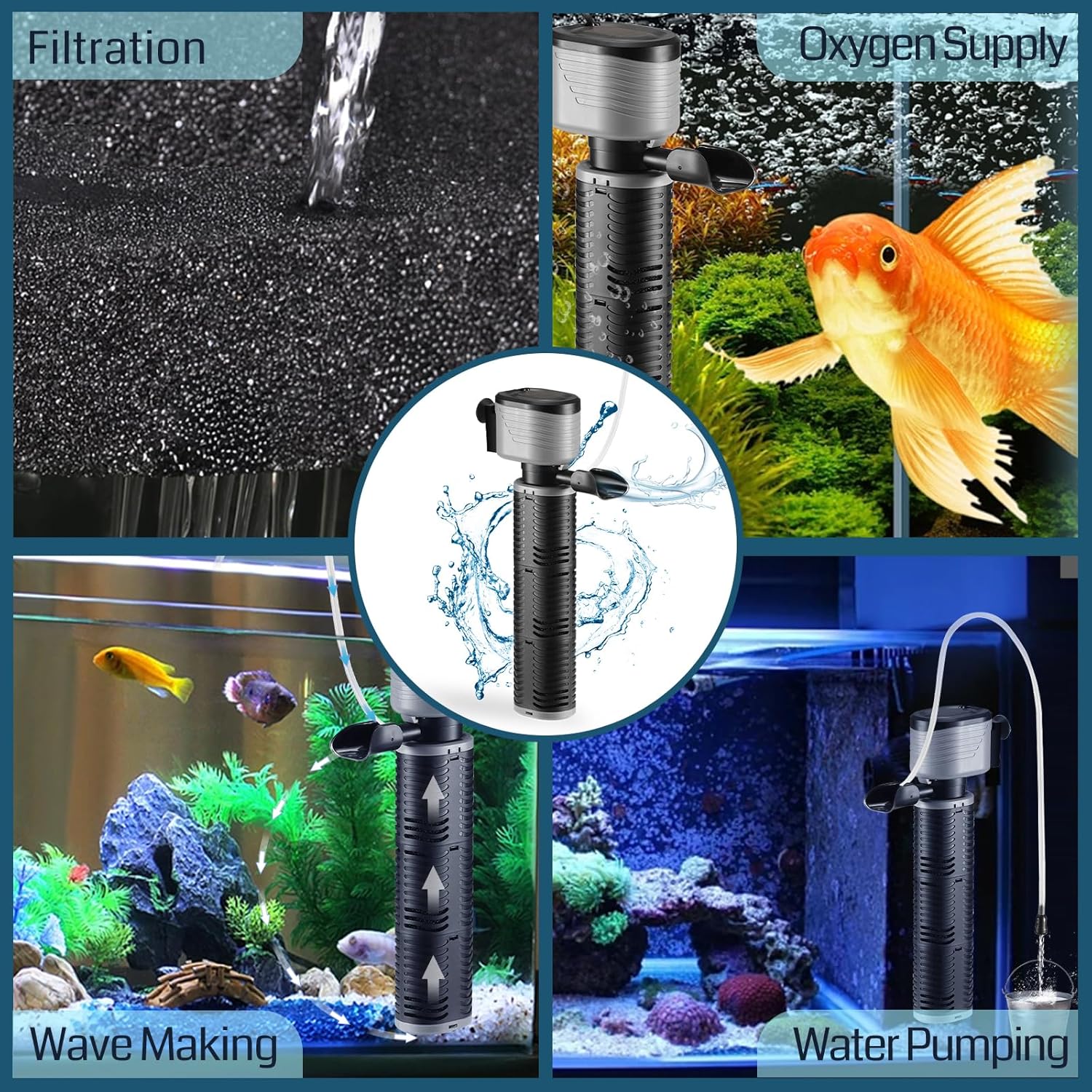 SainSmart XpertMatic 45W Aquarium Filter for Up to 220 Gallon Fish Tank + SainSmart XpertMatic Submersible Aquarium Heater