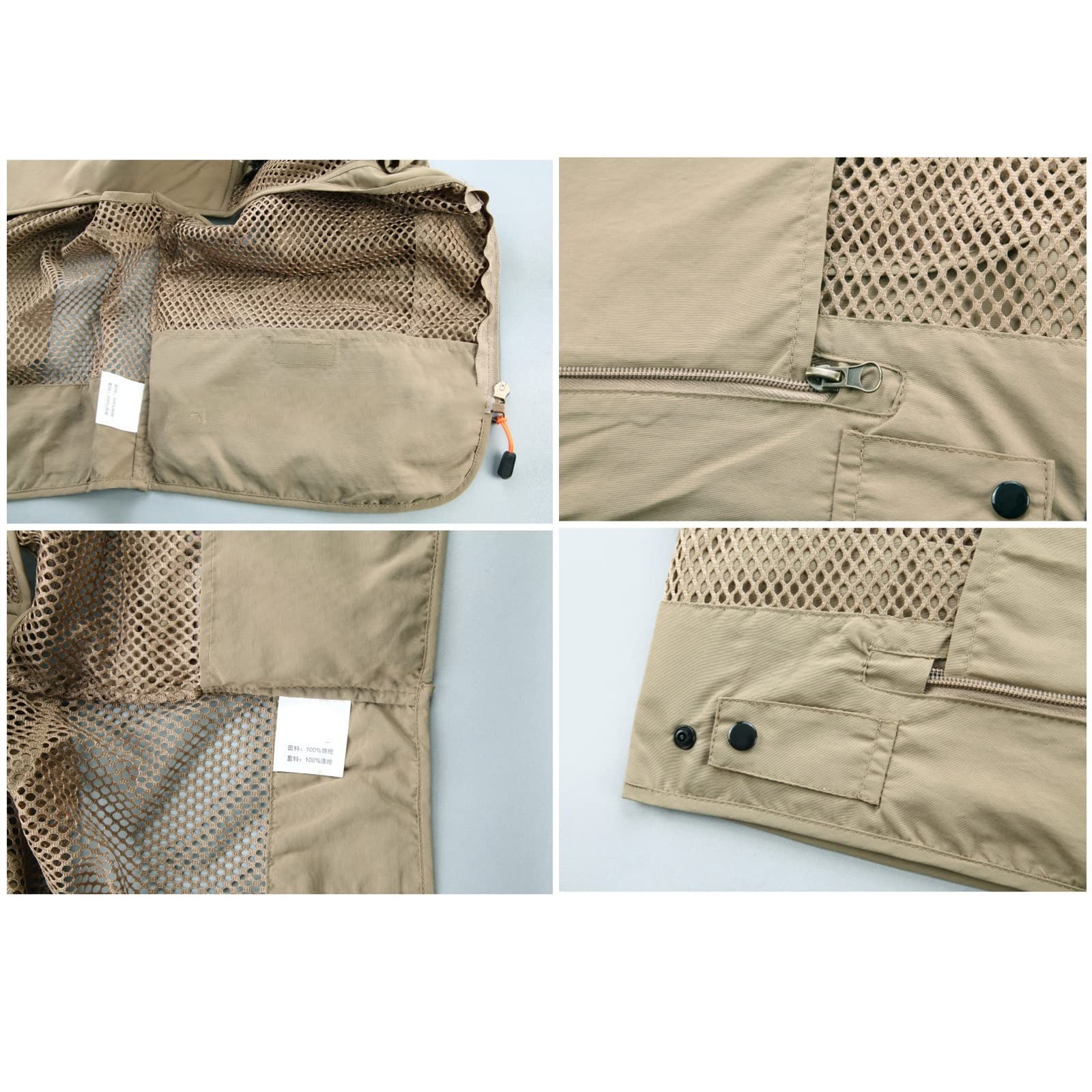 Mire Hommes Pêche Gilet Respirant Gilet De Photographie Extérieur Chasse Séchage Rapide(Size:XL,Color:Vert)