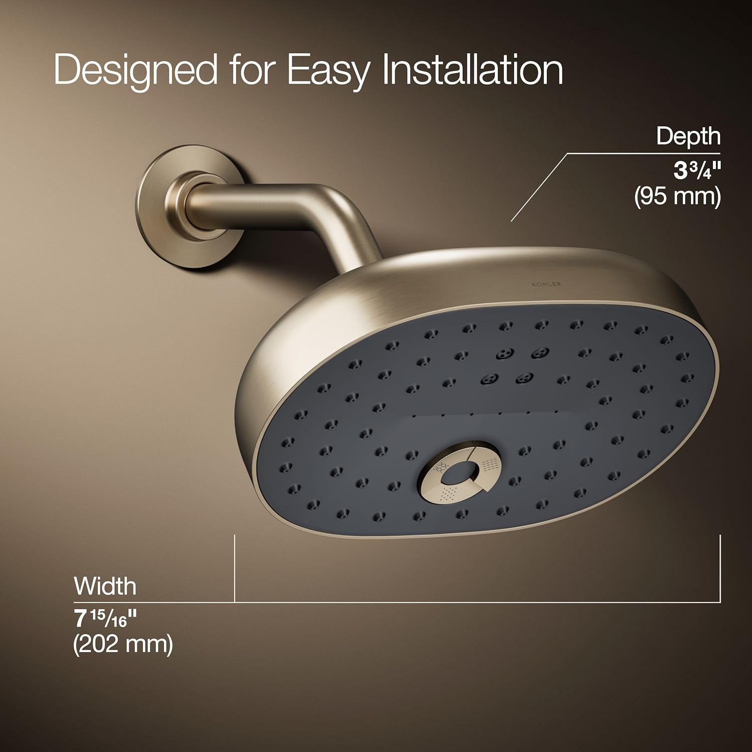 Kohler 26290-BV Statement® Three-function showerhead, 2.5 gpm, Vibrant Brushed Bronze