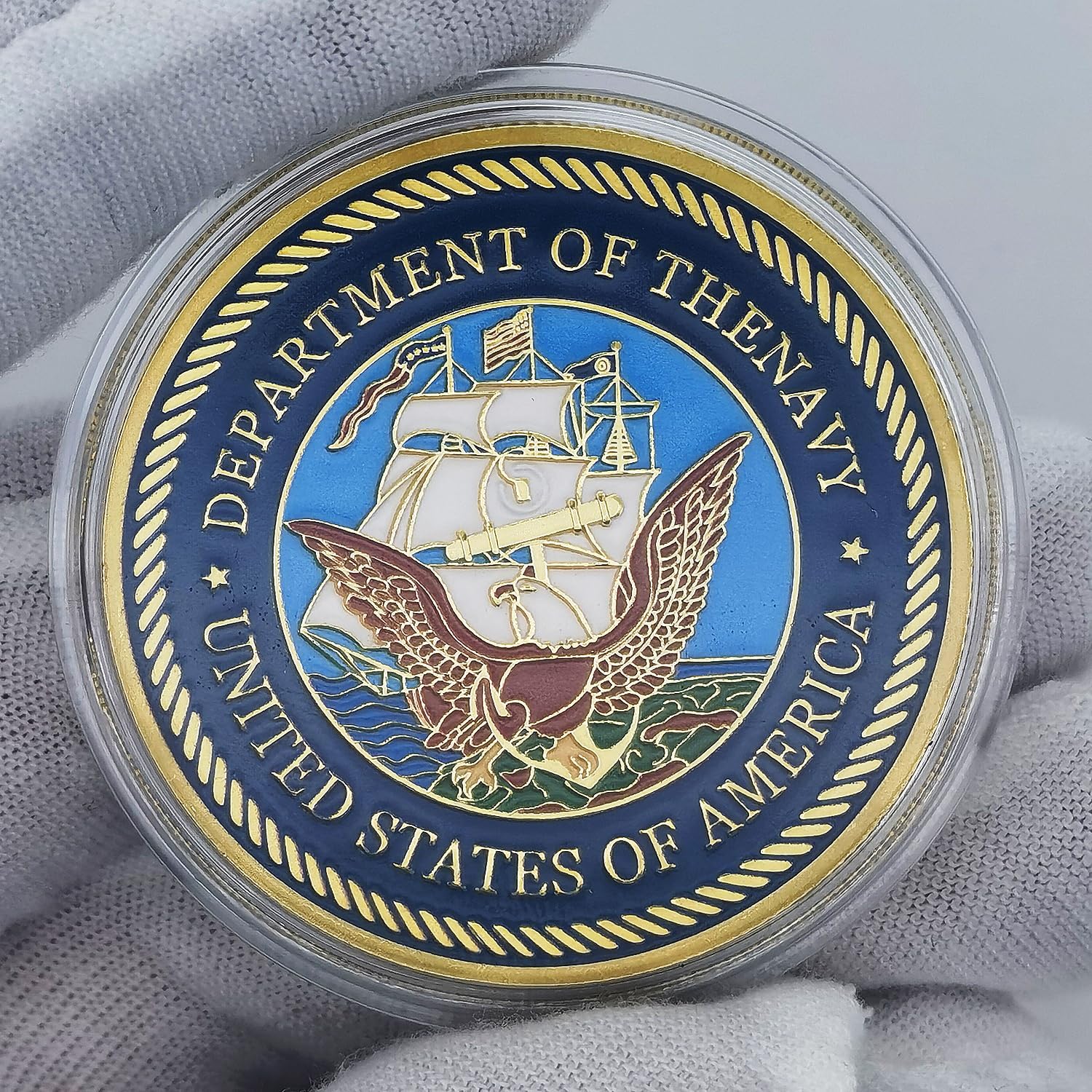 US Navy Military Challenge Coin - Naval Insignia Collectible Coins (Golden)