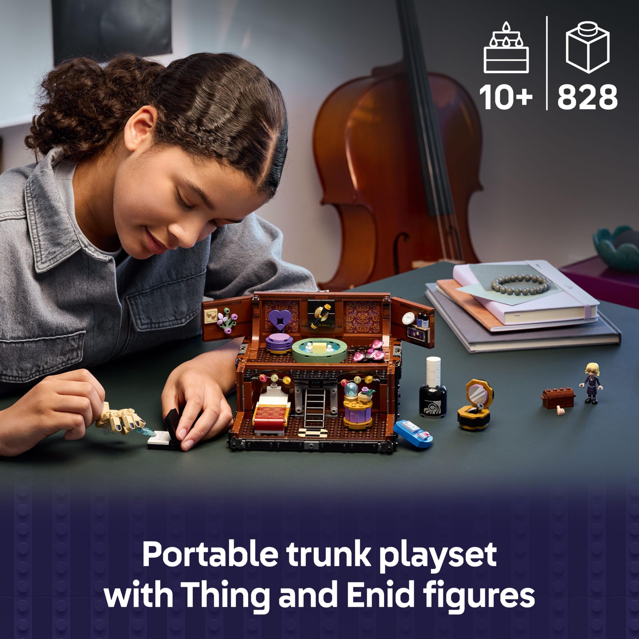 LEGO Wednesday Thing's Apartment, Play & Display Toy with an Enid Mini Doll and Thing Figure plus Accessories - Image 2