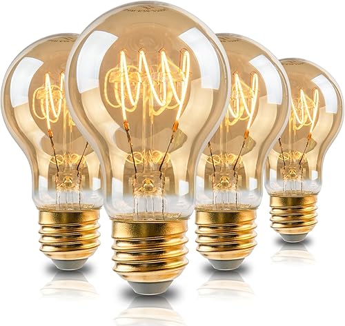 Bombillas LED Edison vintage de 6 W, bombilla Edison regulable A19, blanco cálido de 2700 K, bombillas incandescentes equivalentes a 60 W, bombillas