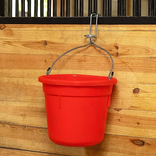 Miniatura 2 de HORZE Gancho de cubo de agua portátil para caballos, ganado  Se cuelga en paredes o puertas de puestos, tamaño único