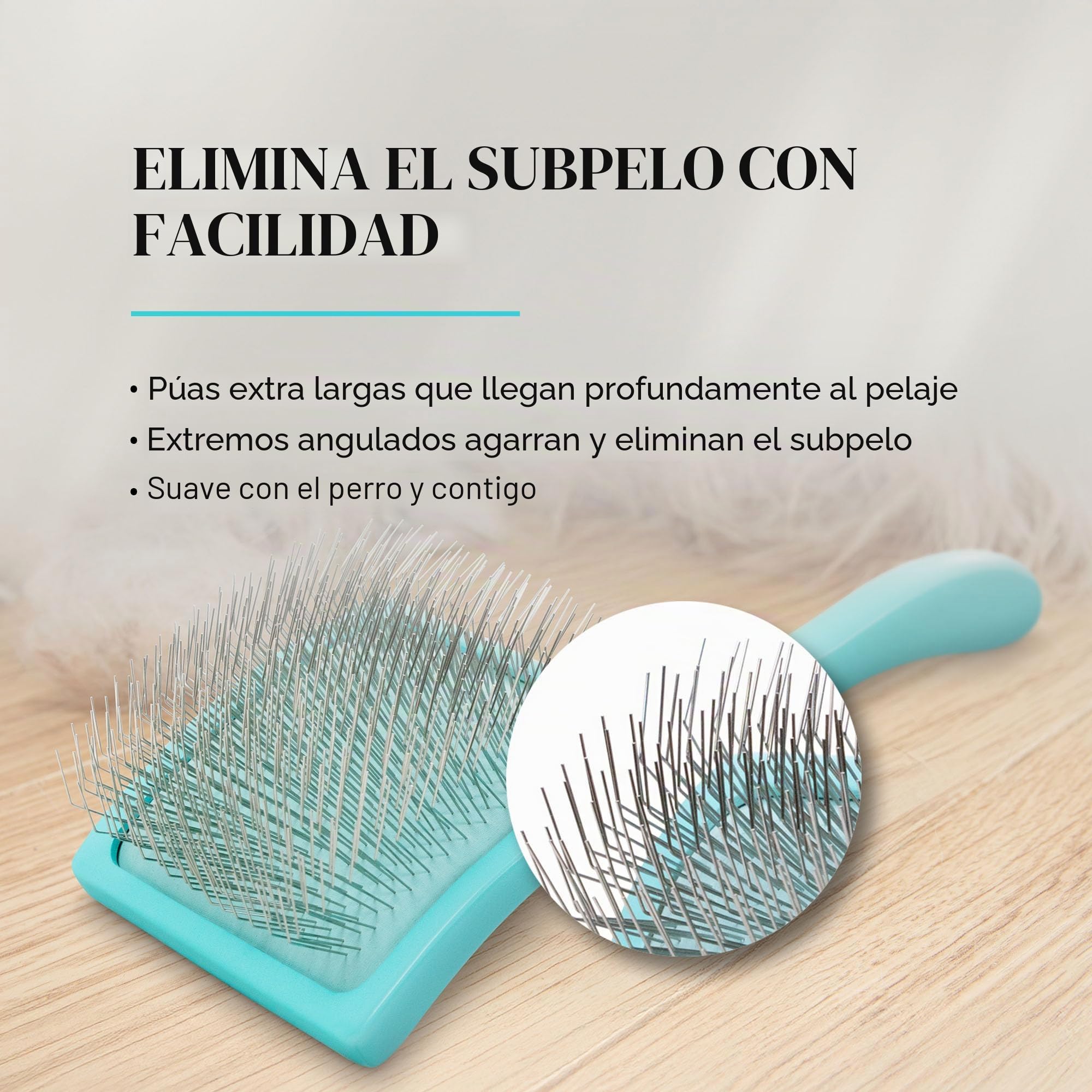 Chris Christensen Big G - Cepillo para perros (Goldendoodles, labradoodles, caniches), novio como un profesional, estilo desenredante de pelusas, ahorra tiempo y energía, verde azulado, mediano