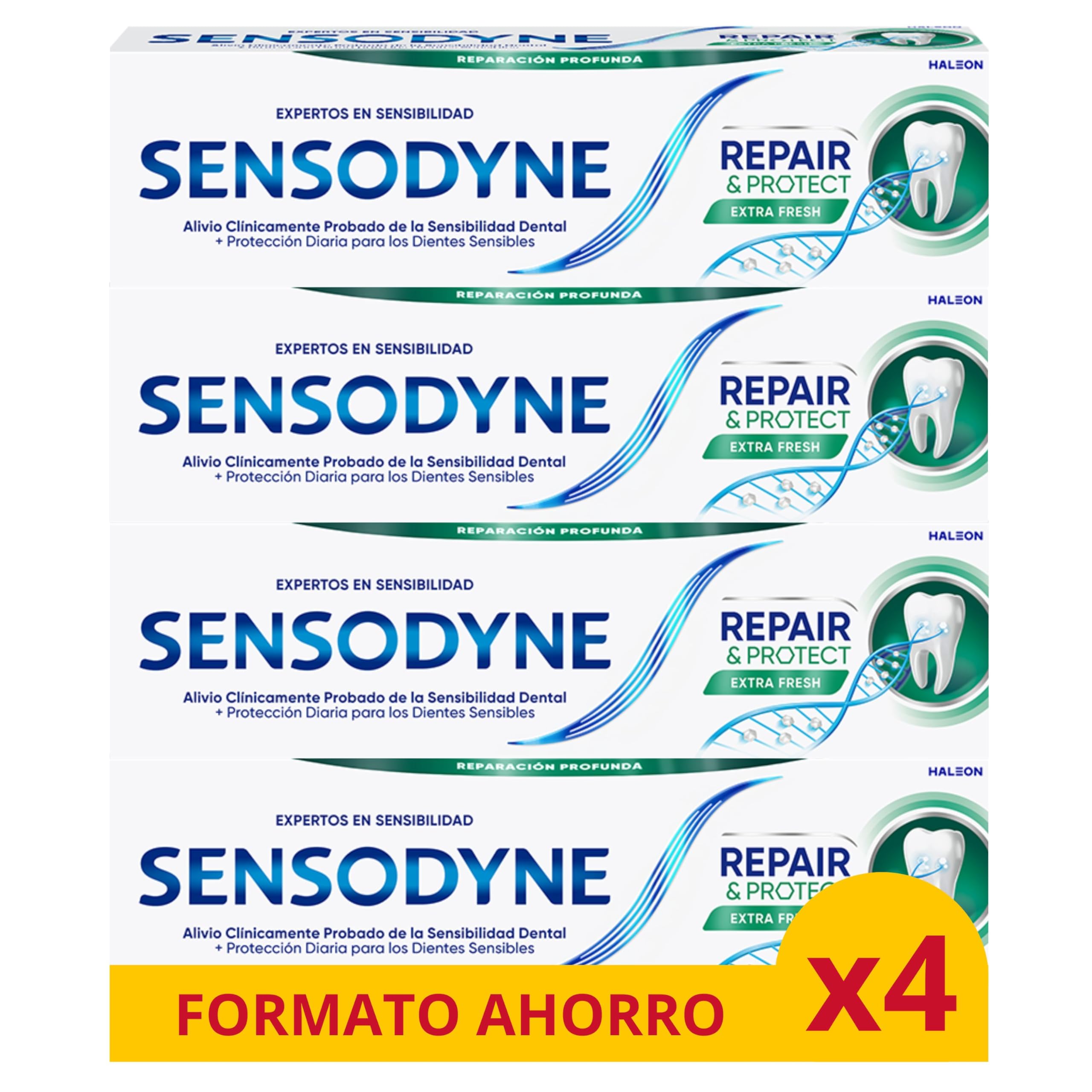 SensodyneRepair & Protect Extra Fresh Toothpaste, Relief for Sensitive Teeth, Long-Lasting Protection Against Teeth Sensitivity, 4 x 75 ml