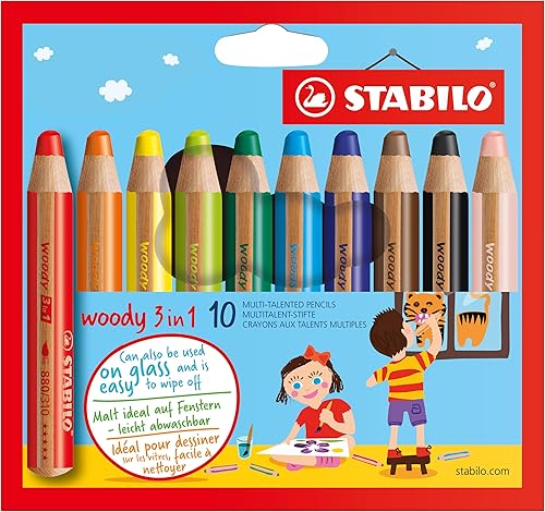 Vista 10 de STABILO Multi-Talented Lápiz Woody 3 en 1 – Paquete de 6 – Colores Pastel Surtidos con Sacapuntas