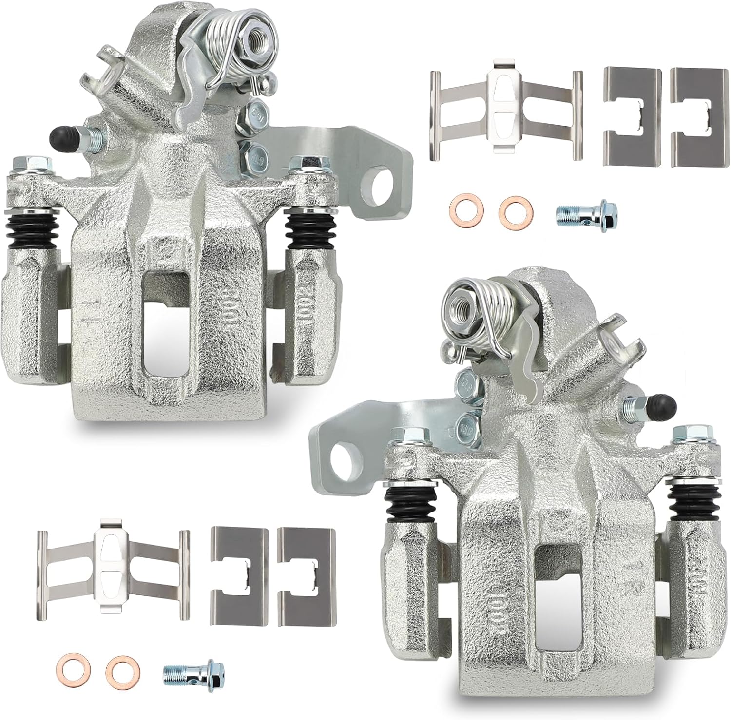 19B3298 19B3299 Rear Left & Right Disc Brake Caliper Assembly with Bracket For 2006-2011 Acura CSX,2013-2018 Acura ILX/2006-2015 Honda Civic Replaces# 43019SNAA10, 43018SNAA10 19-B3299,19-B3298