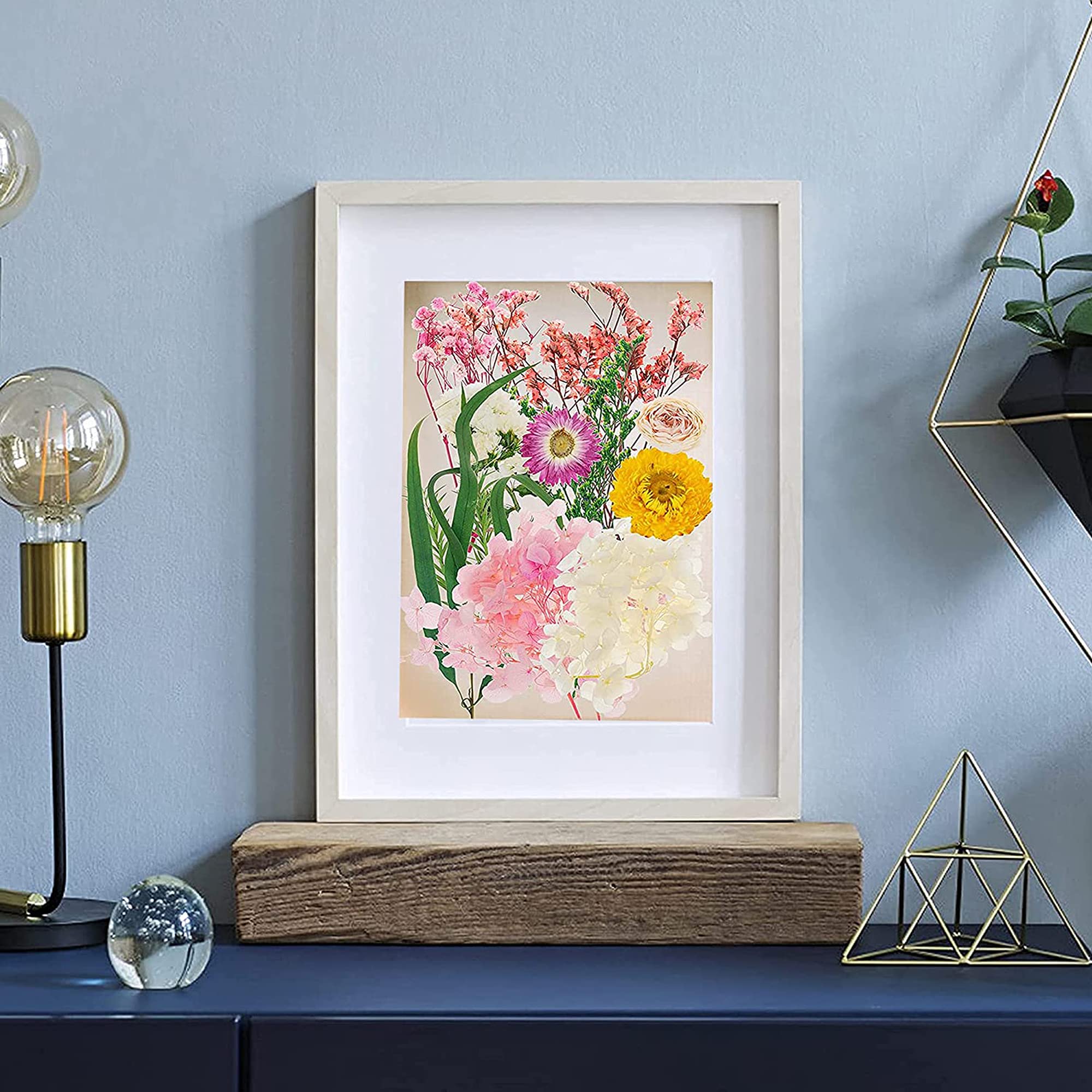 Cayway 10 Pz Pantalla para Fabricación de Papel, Marco de Molde de Papel de Madera con Flores Secas