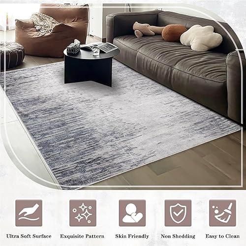 Miniatura 3 de Calore Alfombra abstracta moderna y suave para sala de estar, grande, lavable, para sala de estar, dormitorio, comedor, decoración interior del