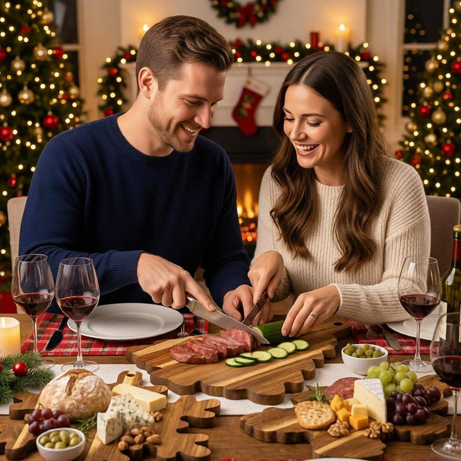 Générique Planche à Découper de Noël Plateau de service apéritif en bois